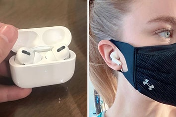 airpods in their case and in someone's ear