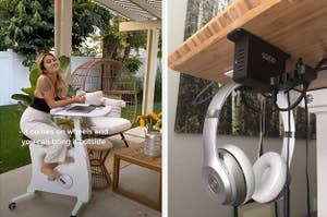 desk bike and headphone clip