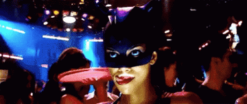 Catwoman licking her lips
