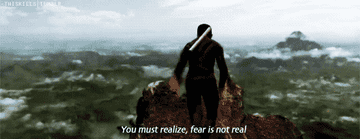 Will Smith jumping off a cliff after saying &quot;you must realize, fear is not real&quot;