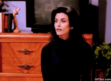 Monica from Friends giving a thumbs up