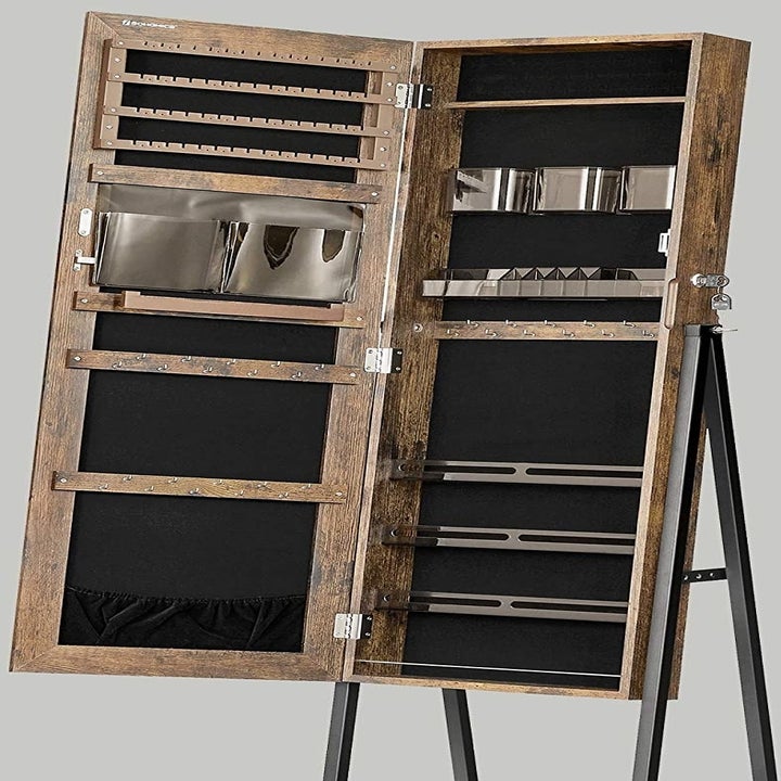 The inside of the mirror cabinet