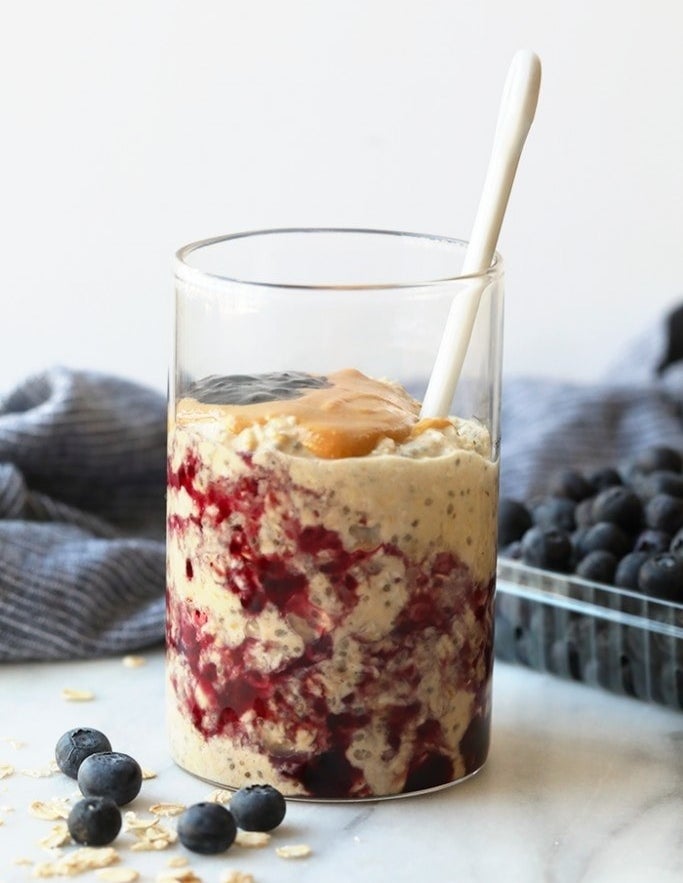 PB&amp;amp;J overnight oats