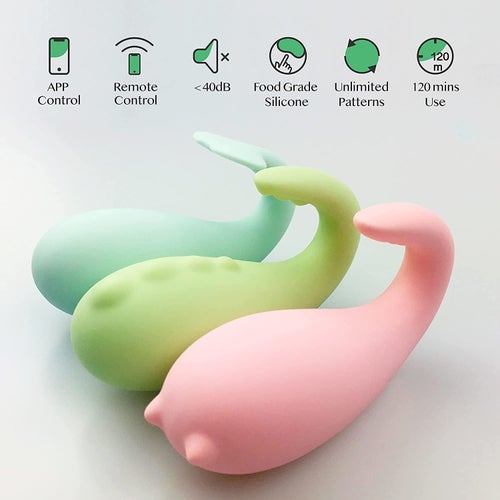 Green vibrator, light green vibrator and pink vibrator side by side