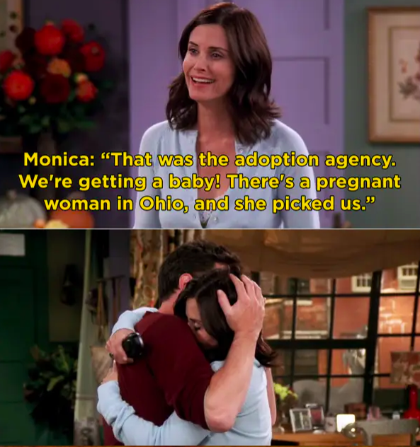 Monica tells Chandler they&#x27;re adopting a baby