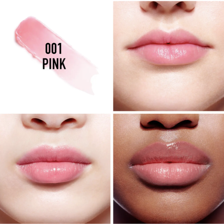four people's lips showing the pink lip gloss