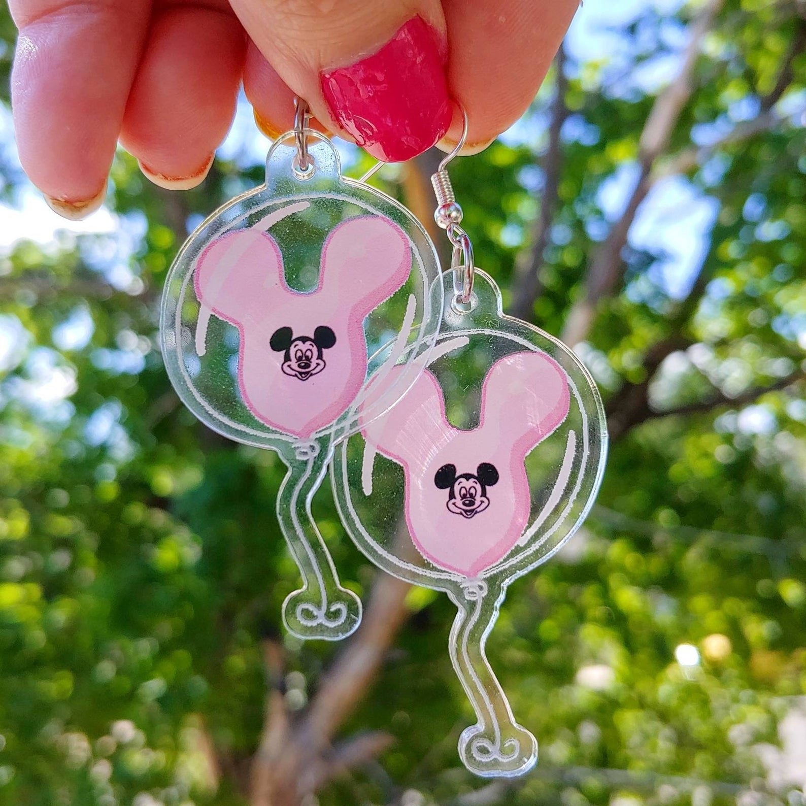 pink balloon earrings