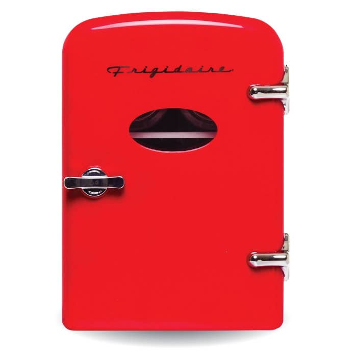 the retro mini fridge that is red