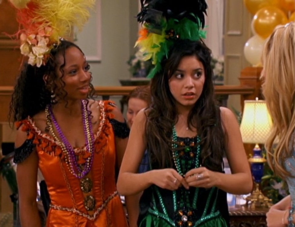 Monique Coleman and Vanessa Hudgens in party girl outfits
