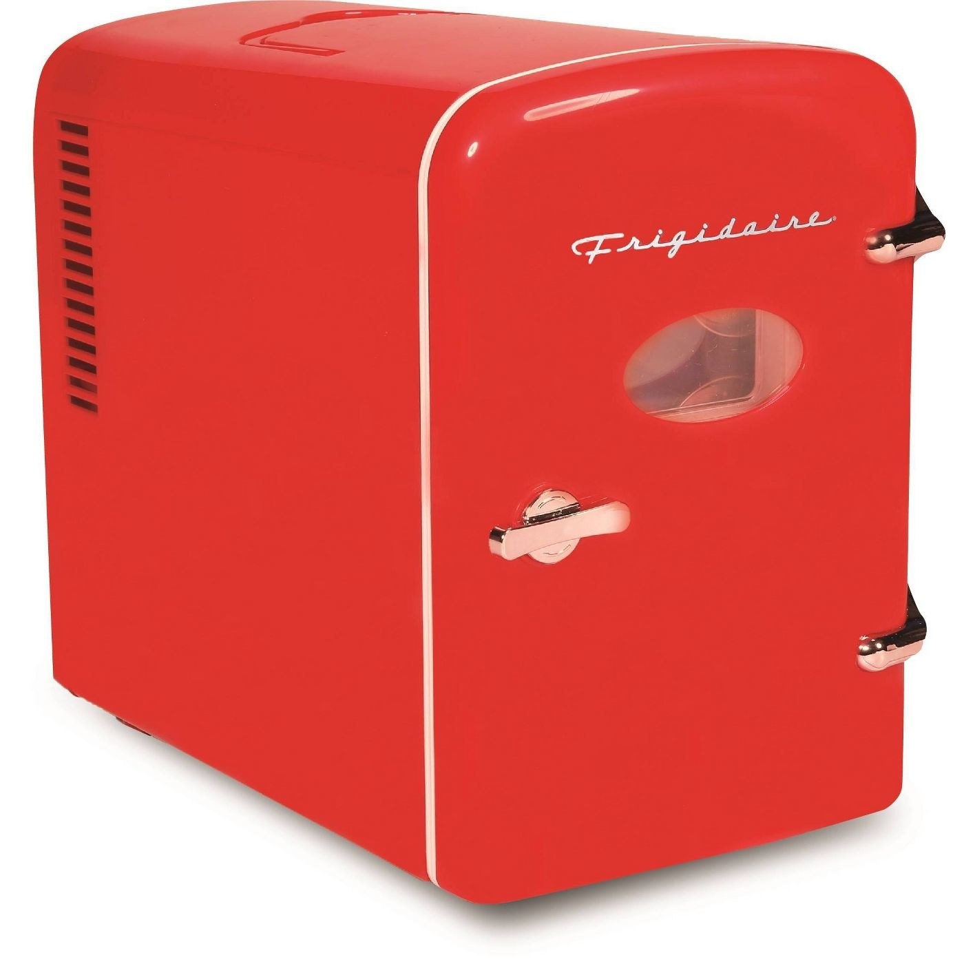 The retro mini fridge in red