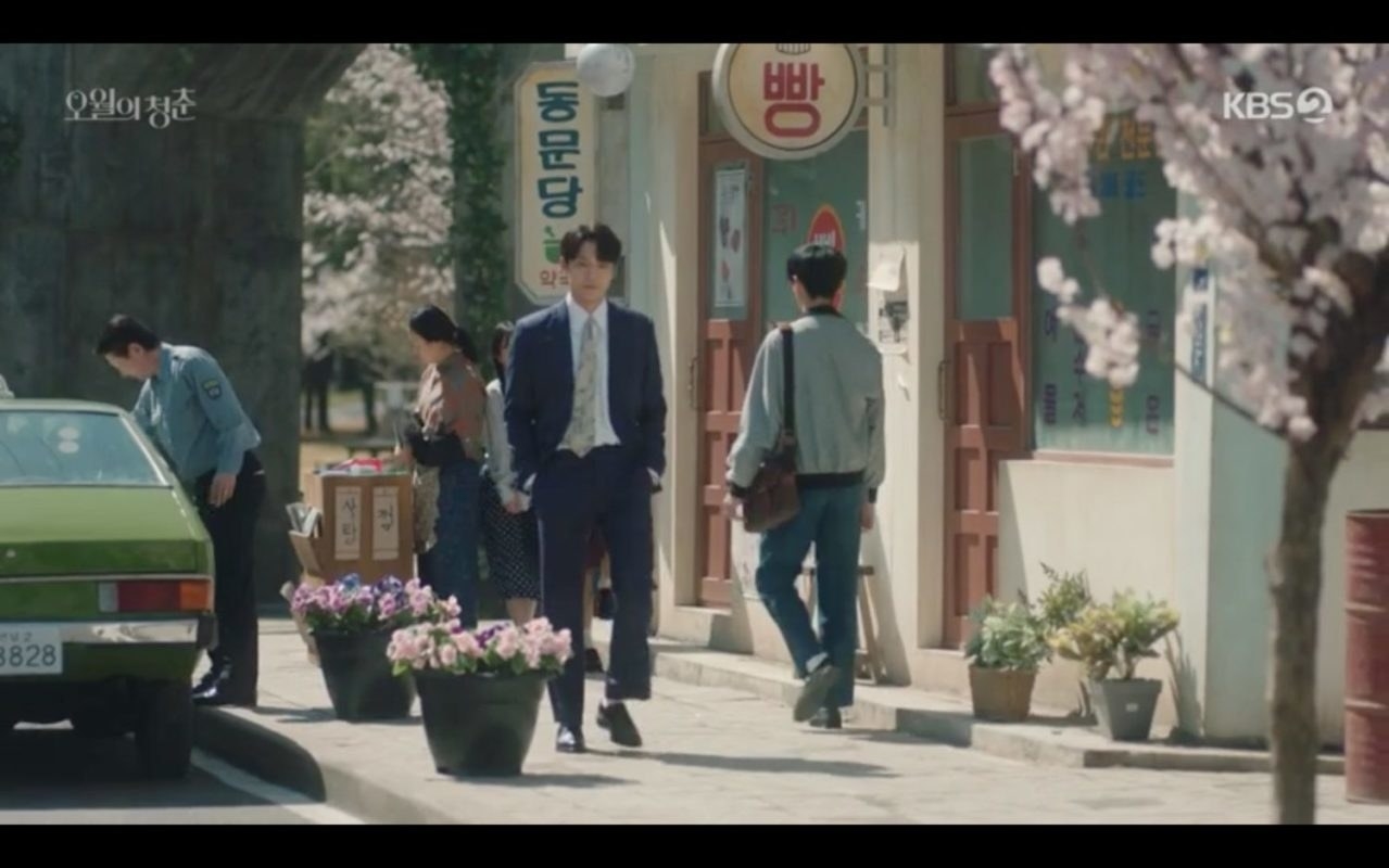 Man walking down a street