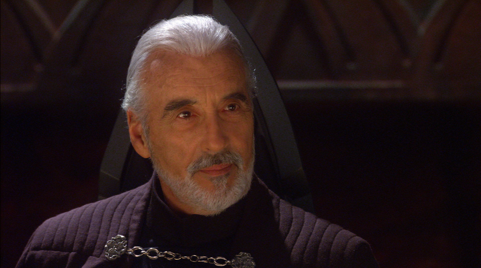 Christopher Lee looking smug.