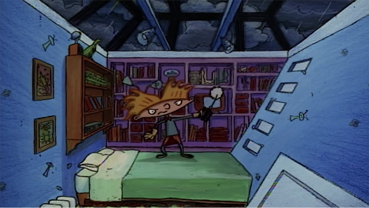 Arnold in his room with the glass ceiling