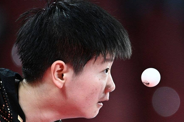 intensly looking at a ball