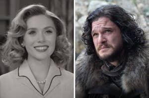 On the left, Wanda Maximoff from