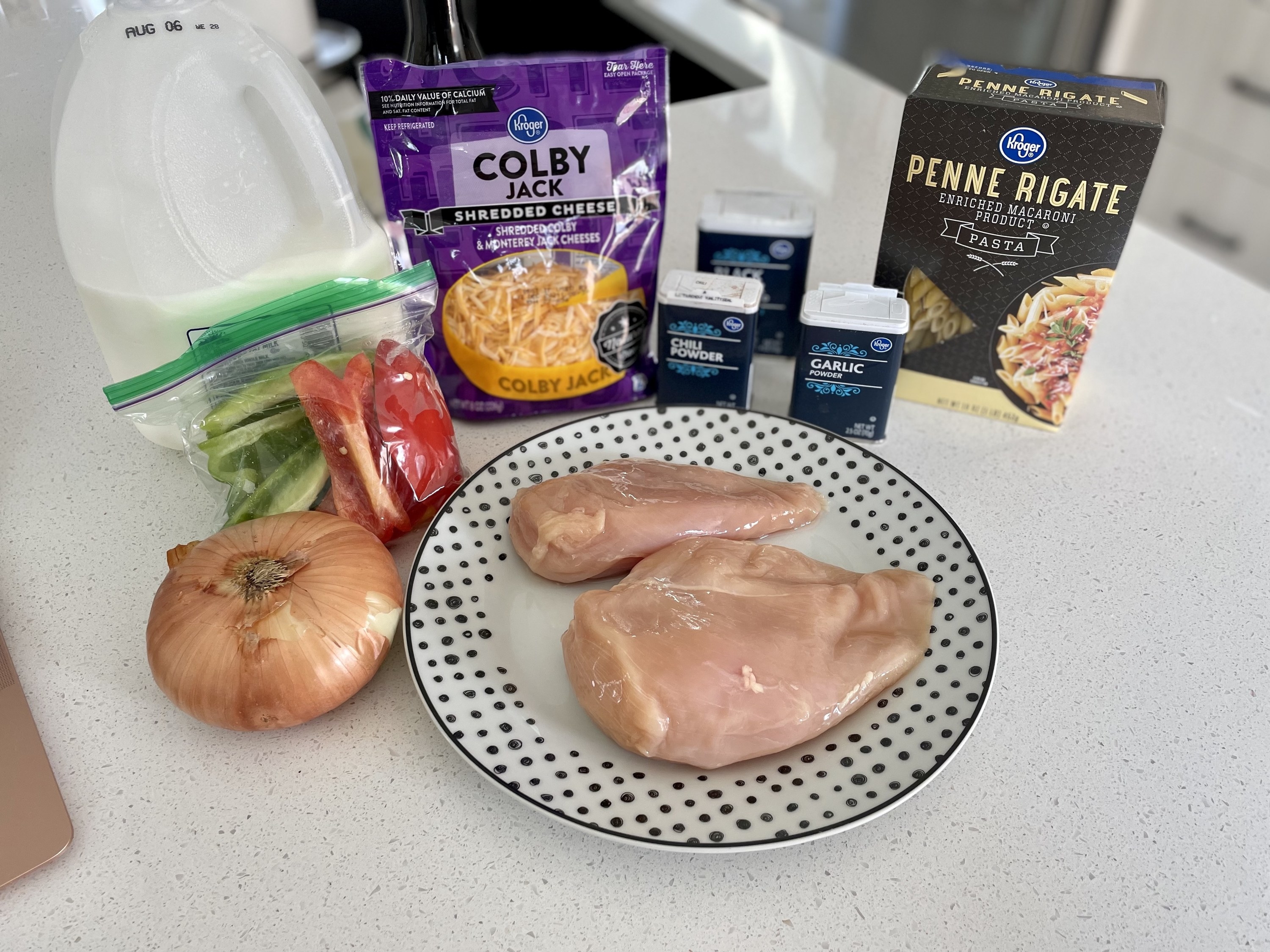 Ingredients for chicken pasta