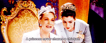 Queen Clarisse telling Mia not to chase a chicken
