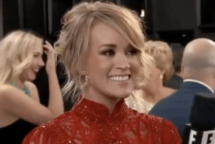 Carrie Underwood being interviewed by &quot;E!&quot; on the red carpet