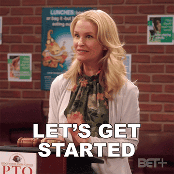 GIF of a woman from the show holding a gavel saying, &quot;Let&#x27;s get started.&quot;
