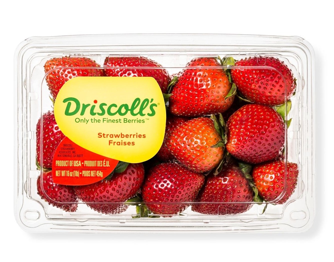 the package of strawberries