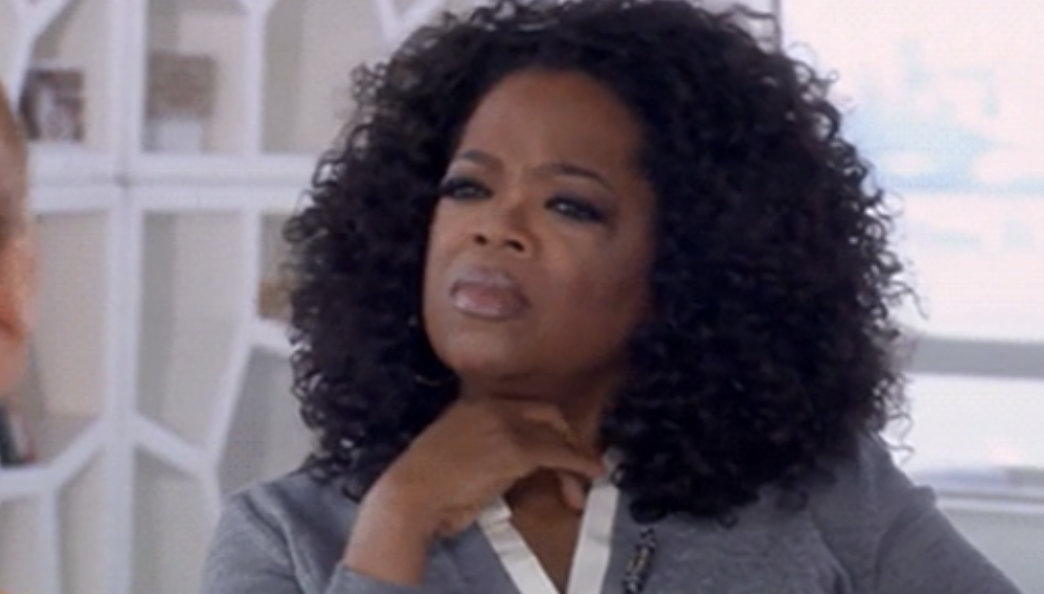 Oprah looking intrigued