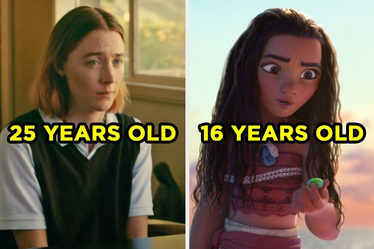 Lady Bird with &quot;25 years old&quot; and Moana with &quot;16 years&quot;