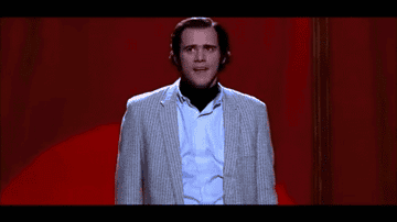 Jim Carrey dancing onstage as Andy in Man On The Moon