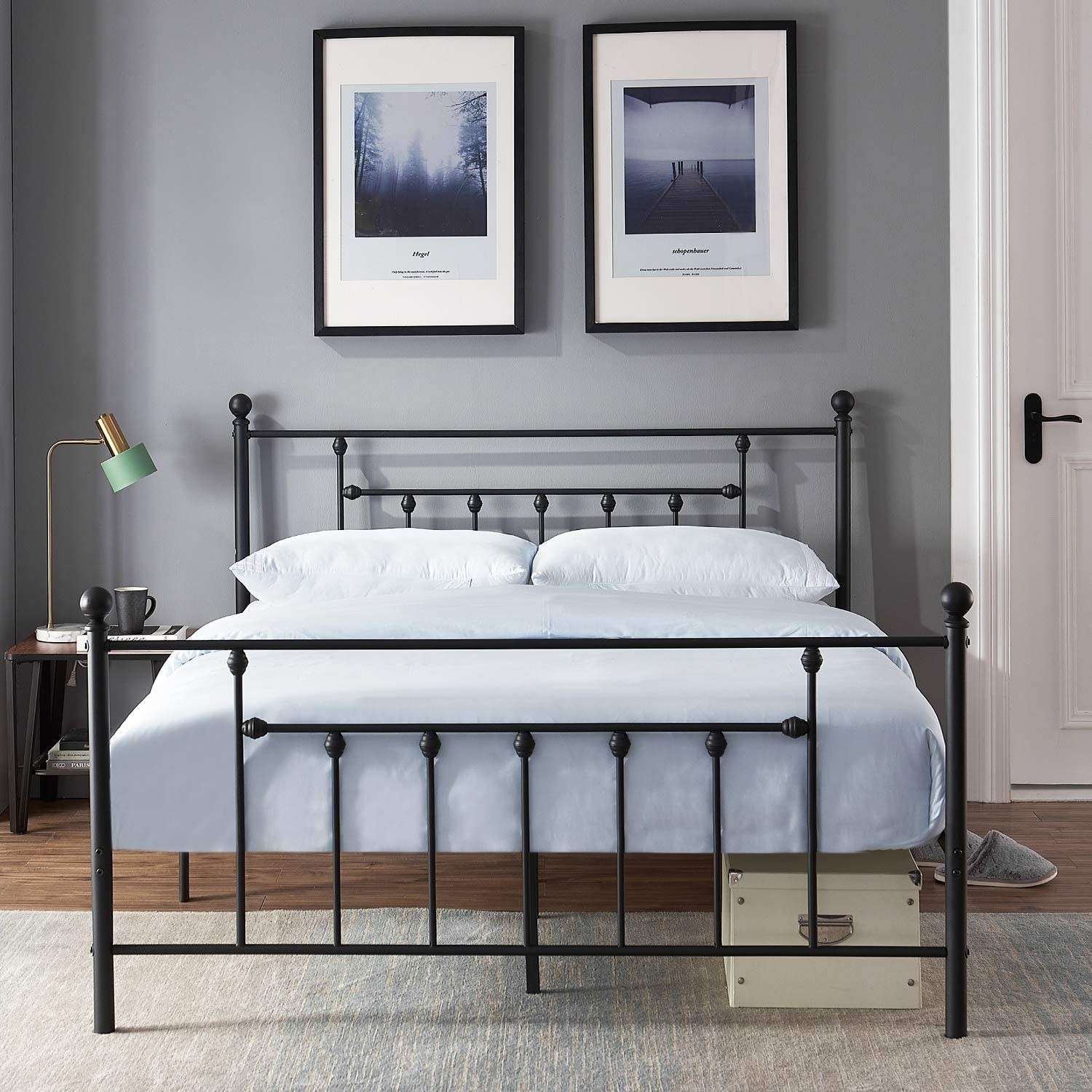 lifestyle photo of metal bed frame