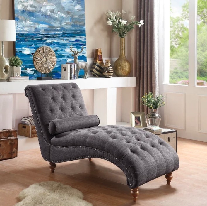 The grey chaise lounge