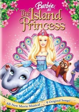animated barbie in a dress with peacock wings, pets a raccoon and an elephant