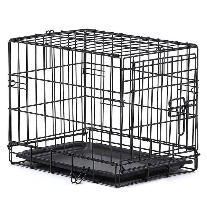 A small black crate