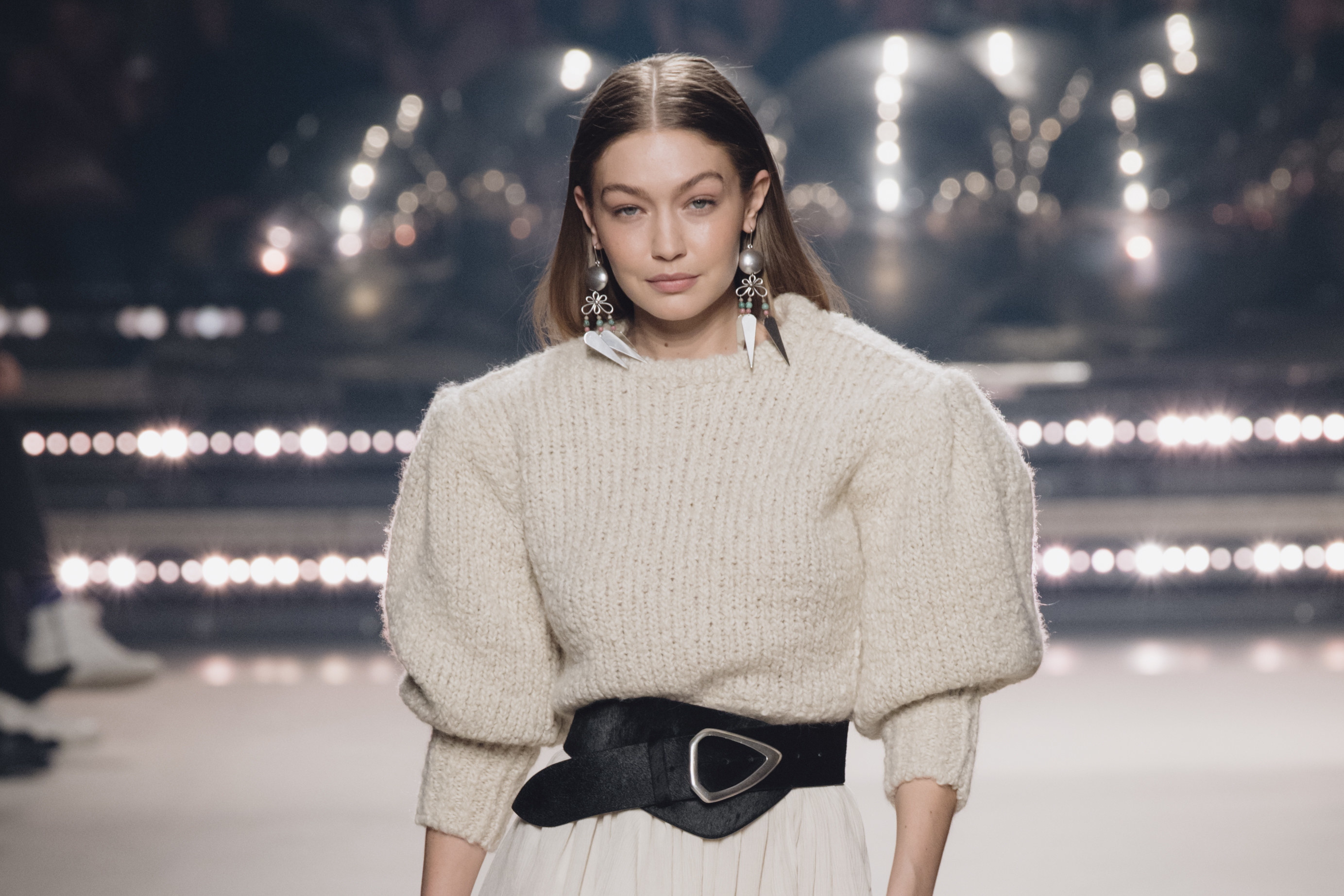 Gigi Hadid walks the runway during the Isabel Marant show as part of Paris Fashion Week Womenswear Fall/Winter 2020/2021 on February 27, 2020 in Paris, France