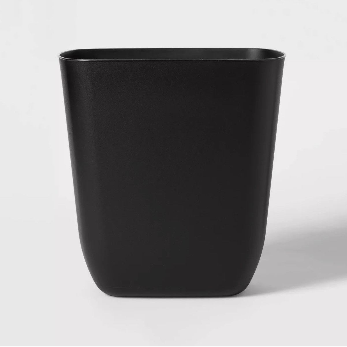 the open vanity trash can in black