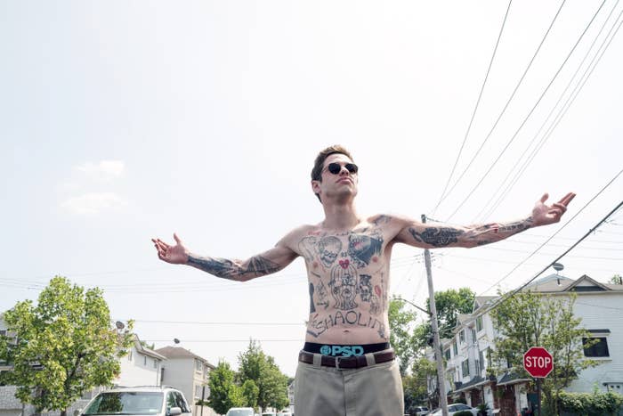 Pete Davidson poses shirtless on set of &quot;The King of Staten Island&quot;