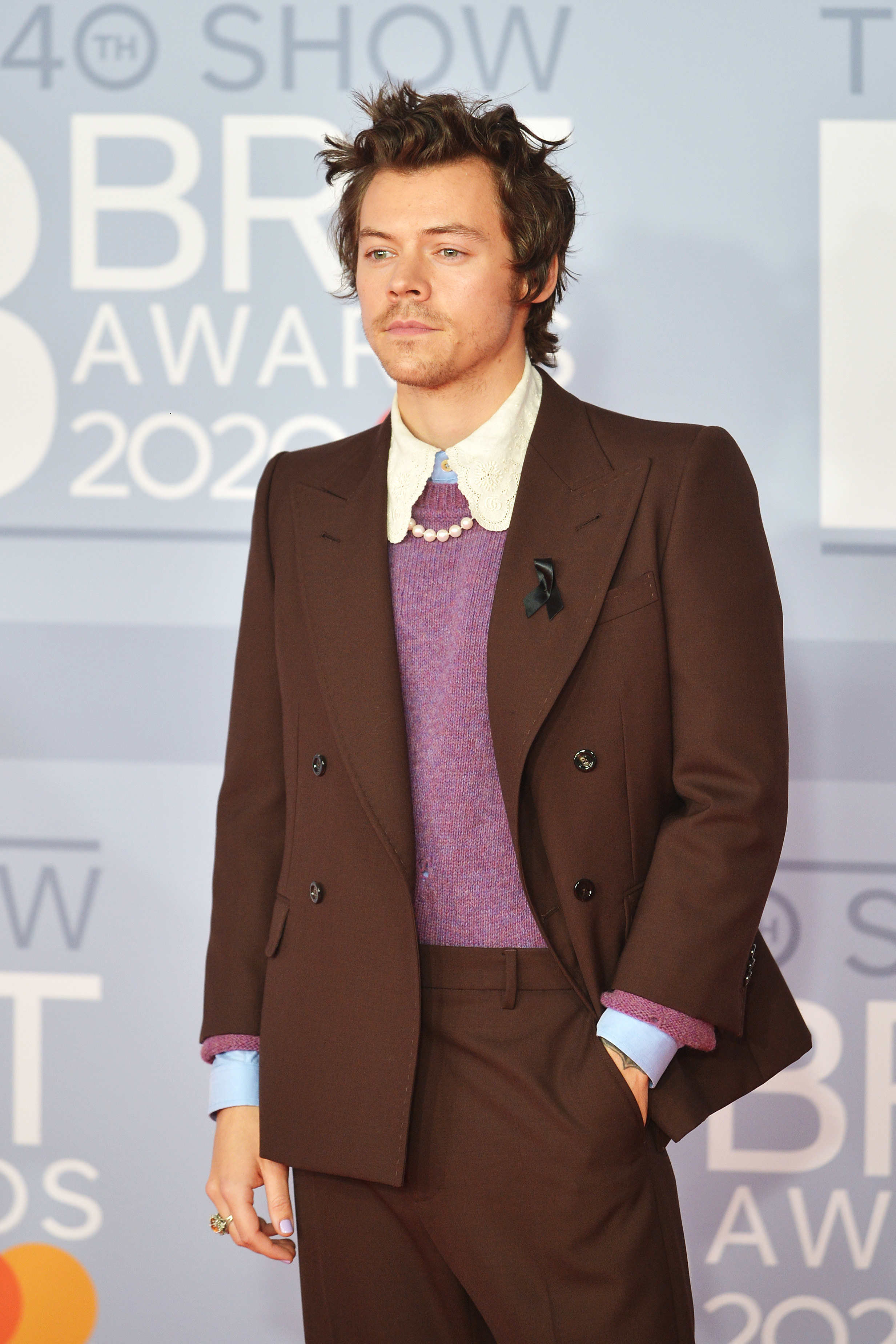Harry Styles attends The BRIT Awards 2020 at The O2 Arena on February 18, 2020 in London, England