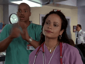 Two nurses in scrubs from &quot;Scrubs&quot;