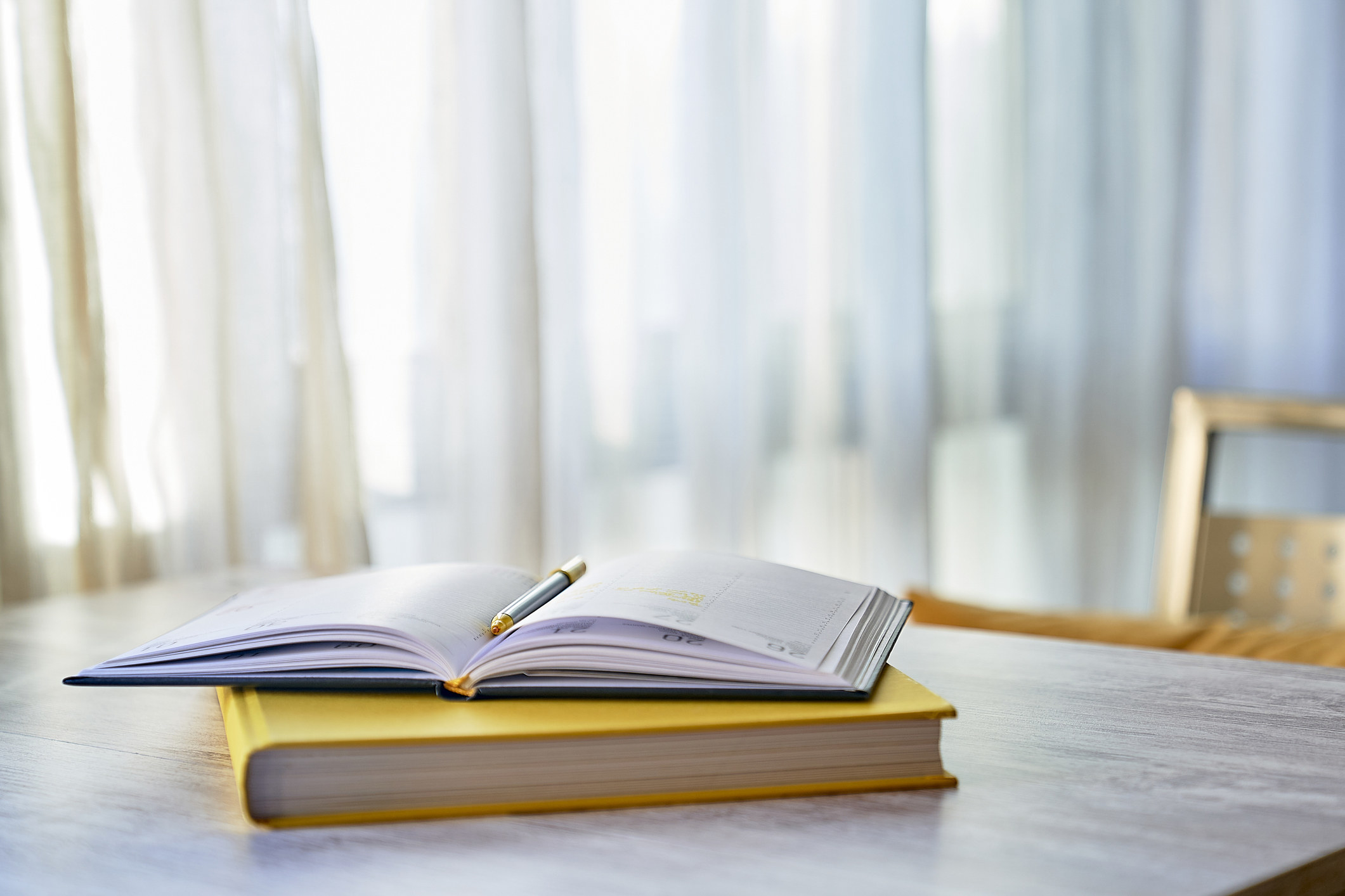 Homework on a table