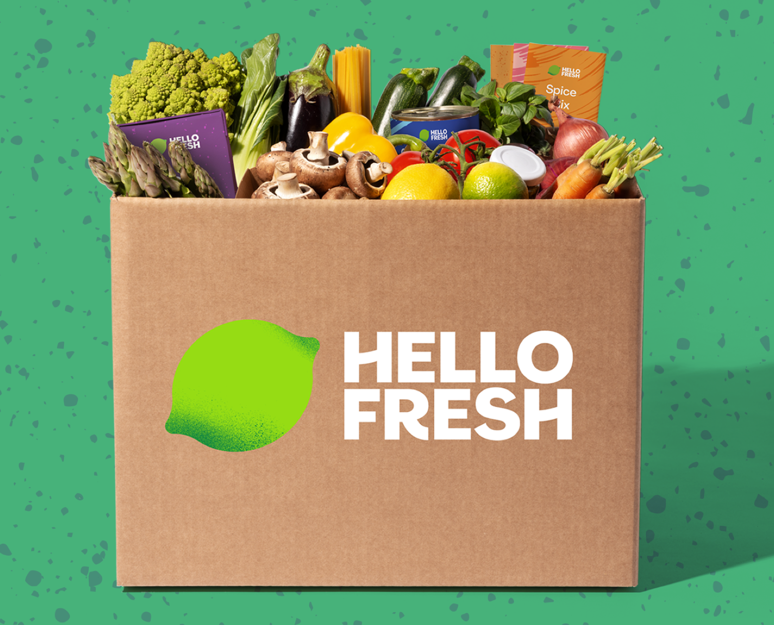 a hello fresh box with food insid