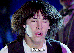 GIF of Ted from Bill and Ted saying, &quot;whoa&quot; and looking confused