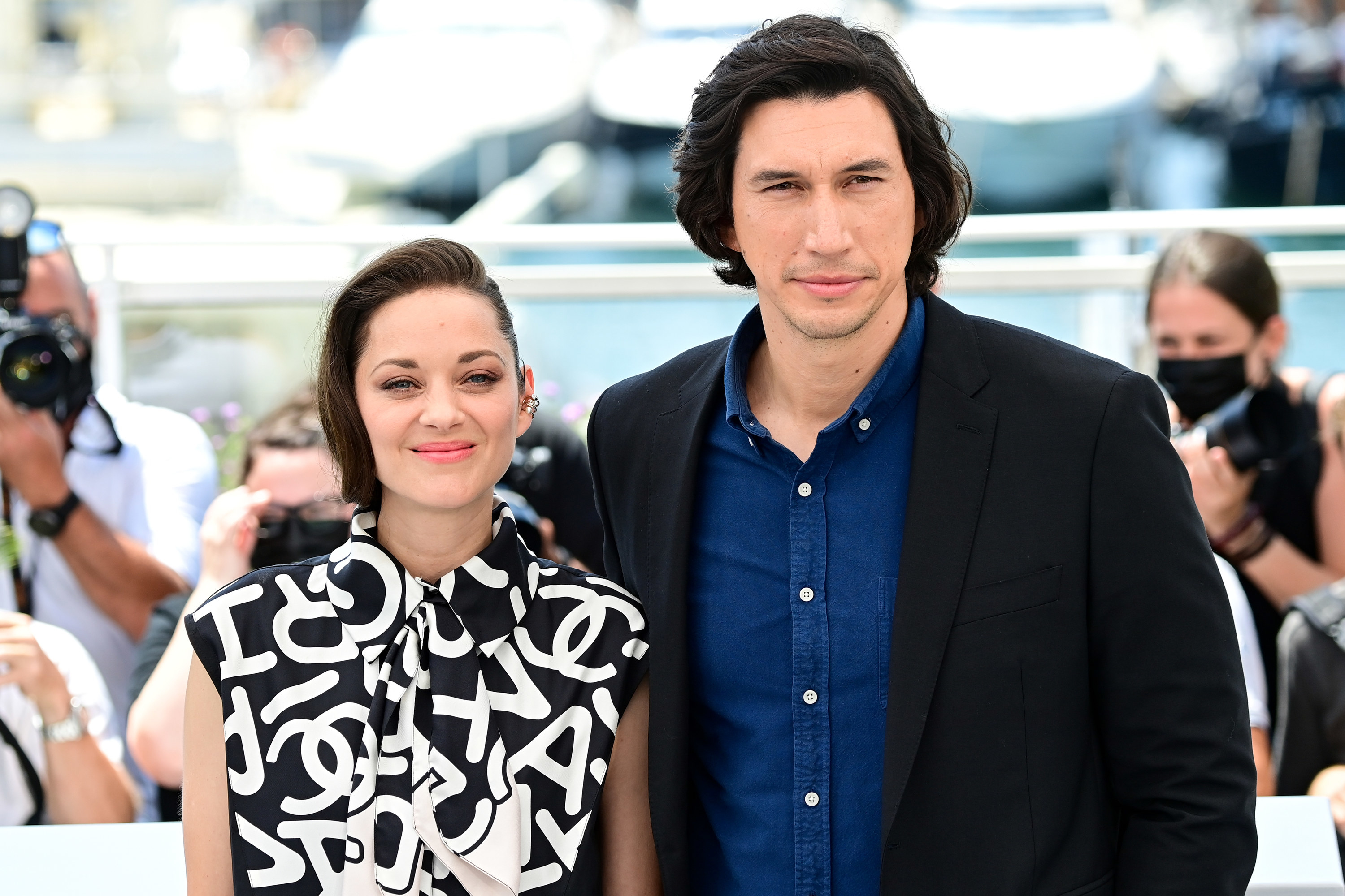 Adam Driver and Marion Cotillard are photographed before the &quot;Annette&quot; premiere at the Cannes Film Festival