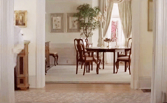 robin williams jumping and sweeping in a hallway in &quot;mrs doubtfire&quot;