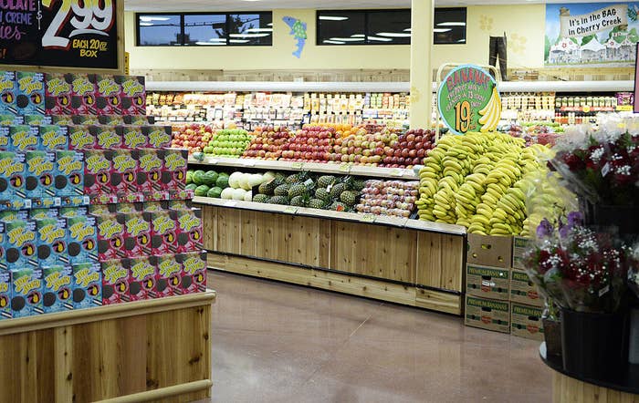 An interior shot of a Trader Joe's grocery store.
