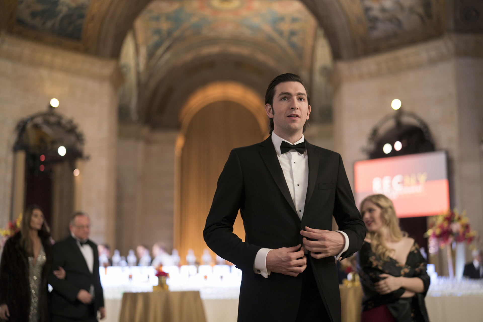 Cousin Greg dressed in a tux at Shiv and Tom&#x27;s wedding 