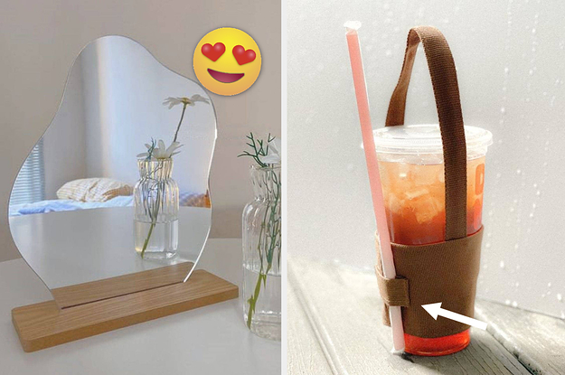 A split thumbnail of a mirror and a cup holder