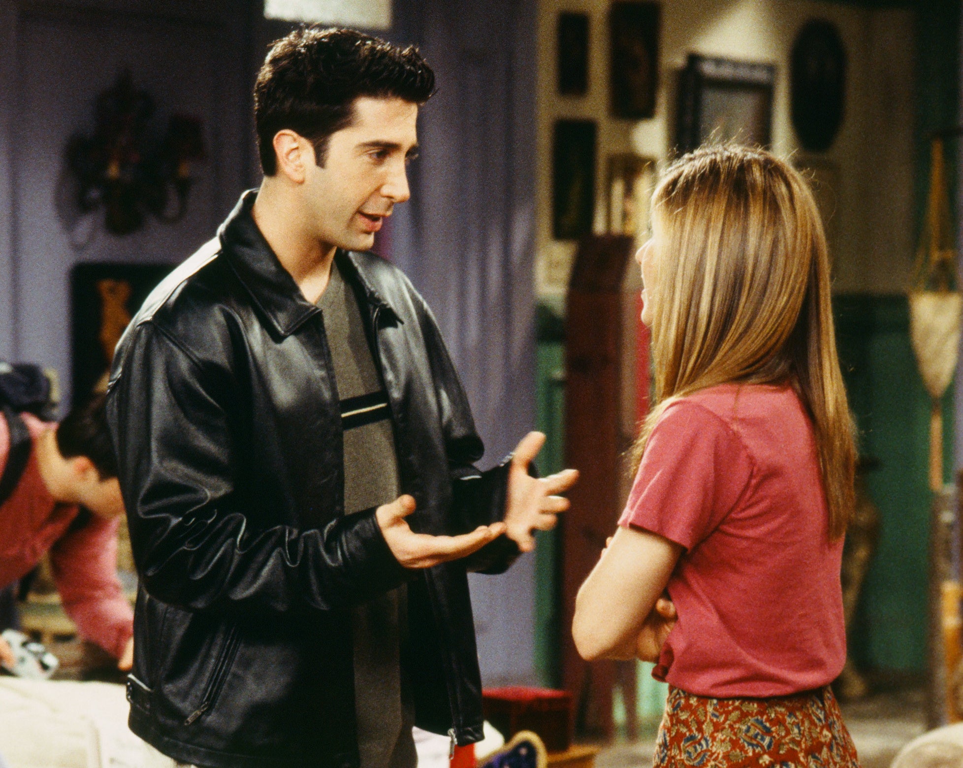 Ross talks to Rachel in a scene from Friends