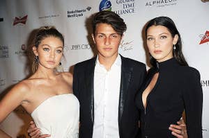 Gigi, Anwar, and Bella Hadid