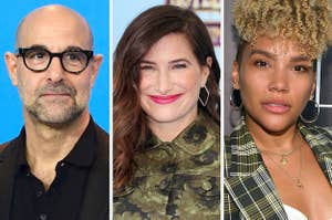 Close ups of Stanley Tucci, Kathryn Hahn, and Emmy Raver-Lampman 