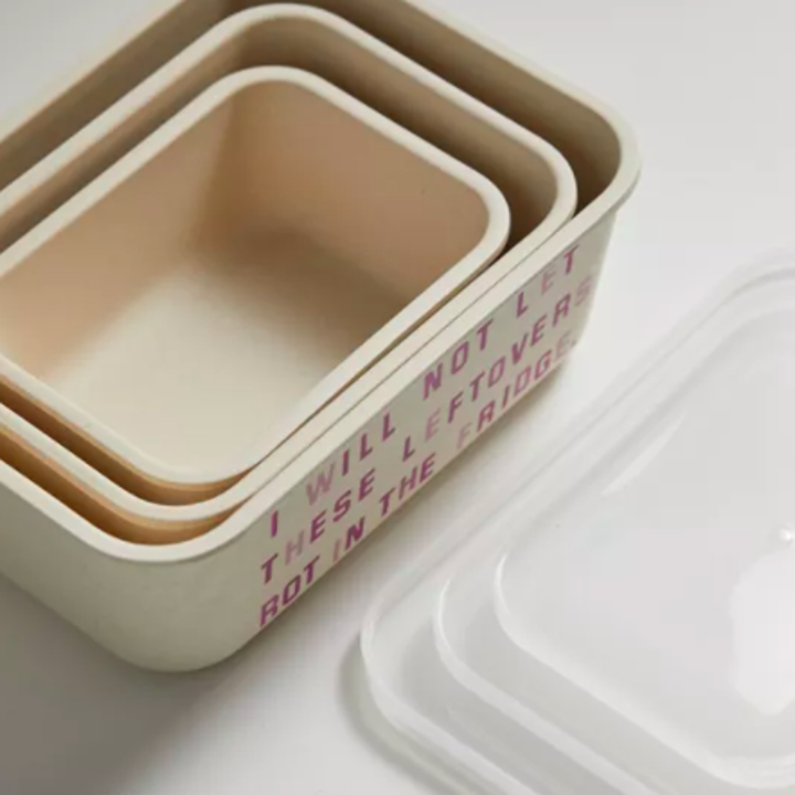 A close up of the food containers nested into one another