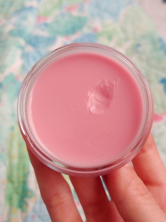 reviewer&#x27;s picture of the pink lip salve