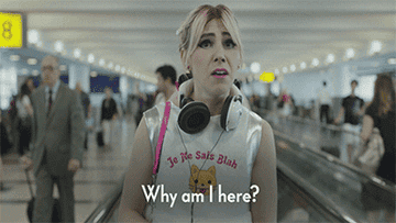 Woman in airport asks why she&#x27;s there